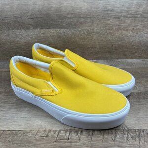 VANS Classic Slip-On Twill Freesia Gold-Yellow Sneakers Mens 9 Womens 10.5 NEW